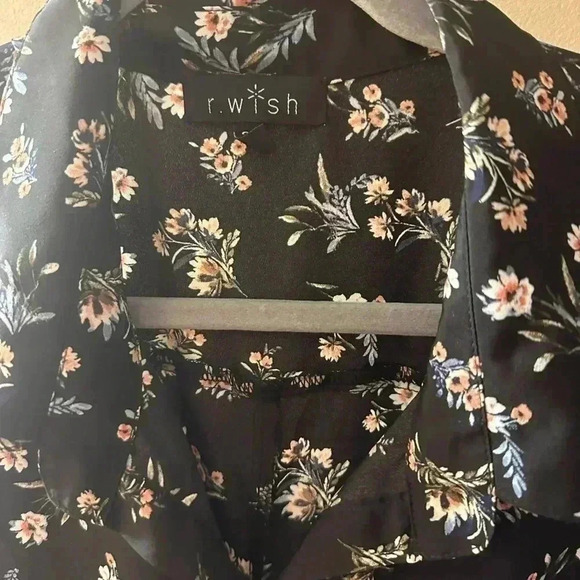 Button Up Floral Black Dress High Low 2XL - Picture 4 of 9